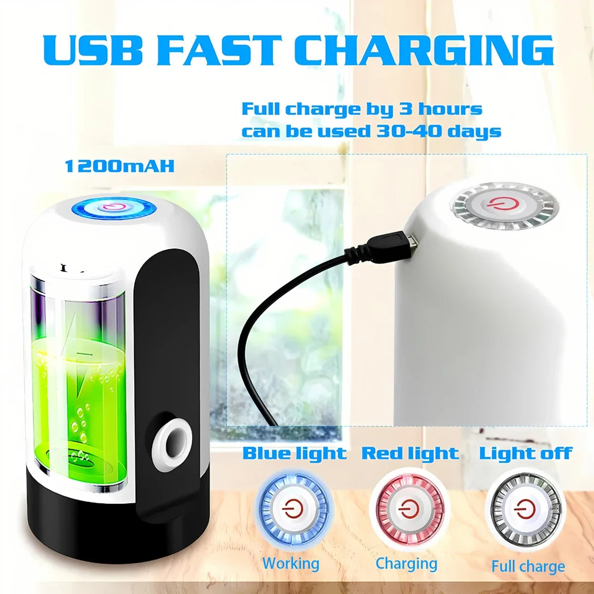 Portable Mini Electric & USB Chargng Water Bottle Pump