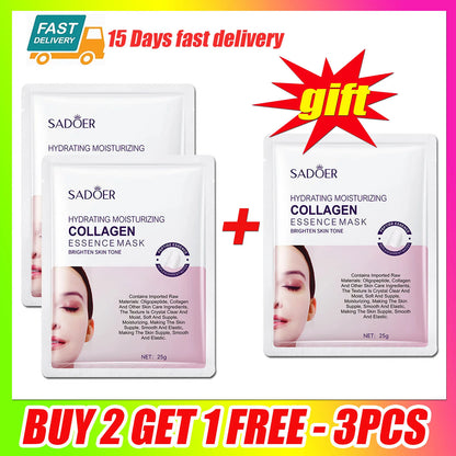 Collagen Anti Wrinkle Facial Mask Anti Aging Fade Fine Lines Firm Skin Moisturizing Brightening Smooth SkinCare Korean Cosmetics