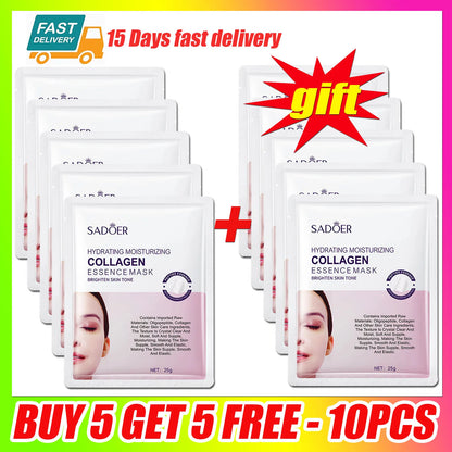 Collagen Anti Wrinkle Facial Mask Anti Aging Fade Fine Lines Firm Skin Moisturizing Brightening Smooth SkinCare Korean Cosmetics
