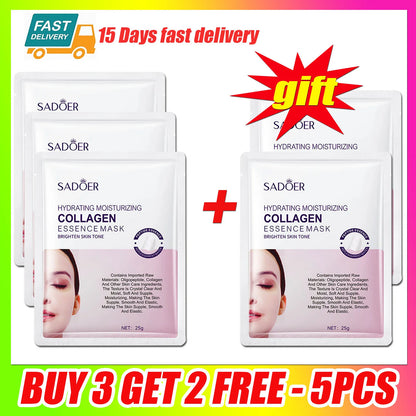 Collagen Anti Wrinkle Facial Mask Anti Aging Fade Fine Lines Firm Skin Moisturizing Brightening Smooth SkinCare Korean Cosmetics