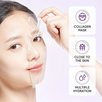 Collagen Anti Wrinkle Facial Mask Anti Aging Fade Fine Lines Firm Skin Moisturizing Brightening Smooth SkinCare Korean Cosmetics